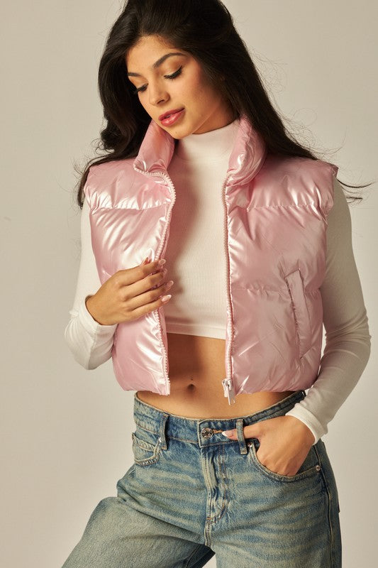 Pretty in Pink Puffer Vest