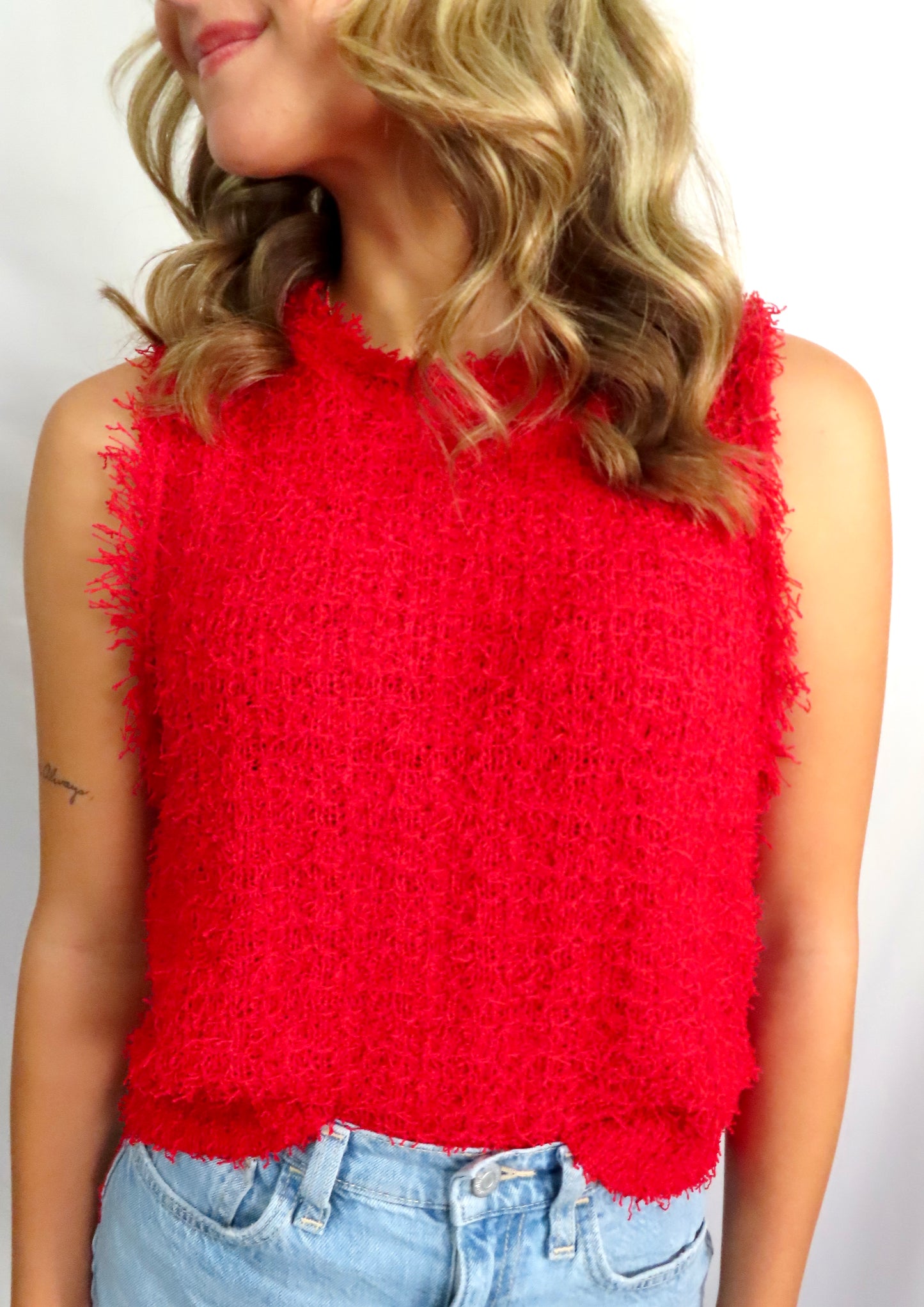 Tweed Rouge Top