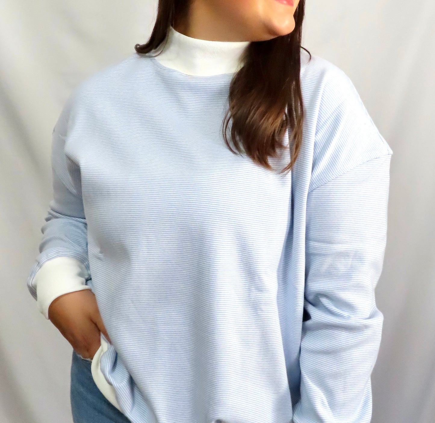 Sailor Stripe Mock Neck
