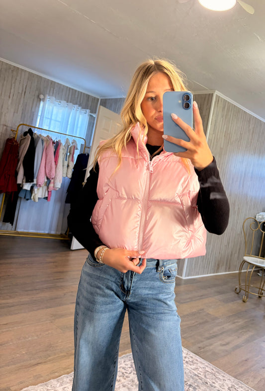 Pretty in Pink Puffer Vest