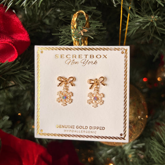 snowflake bow earrings