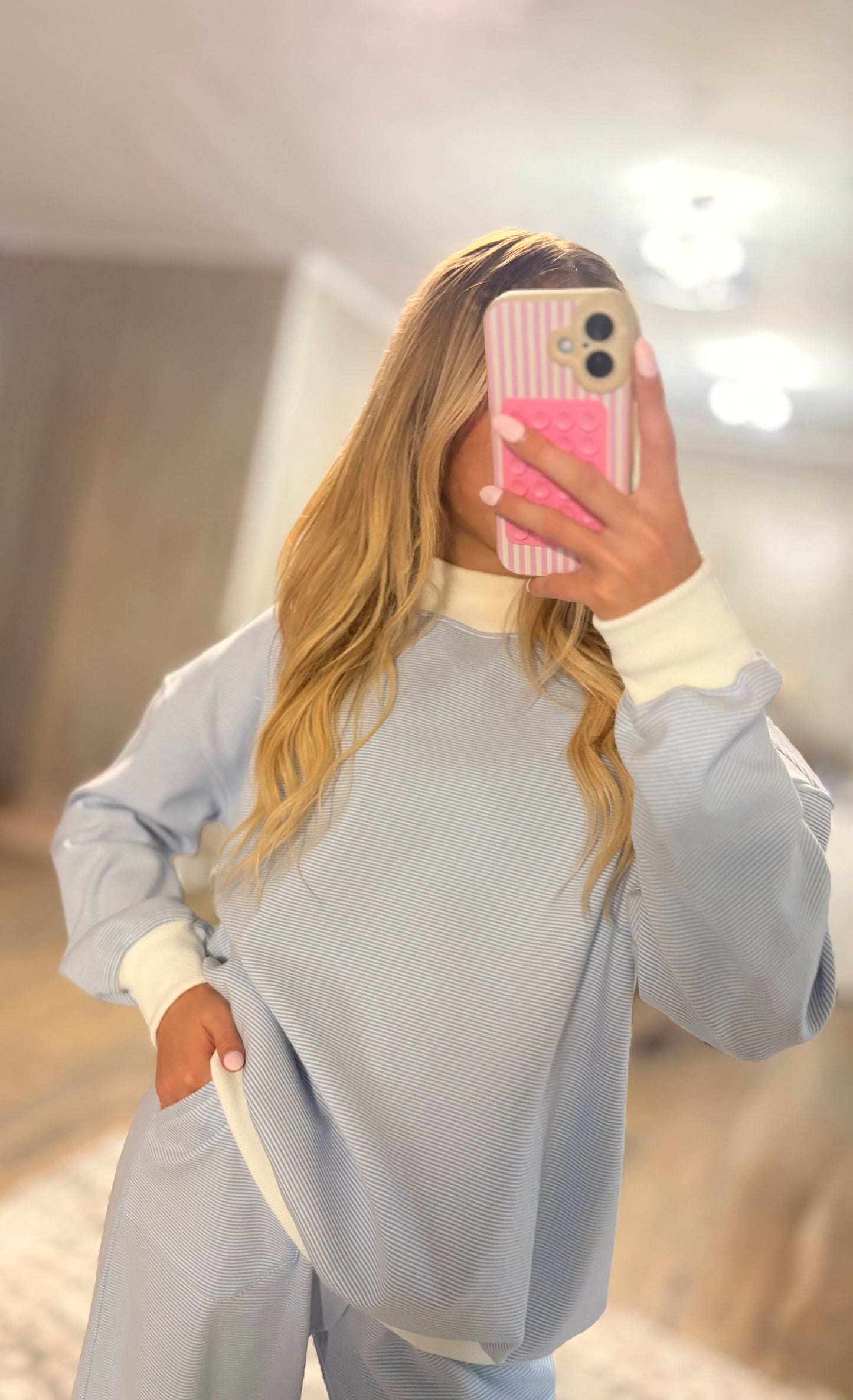 Sailor Stripe Mock Neck Set