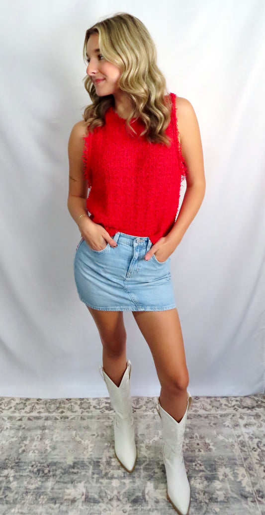 Tweed Rouge Top