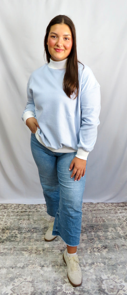 Sailor Stripe Mock Neck